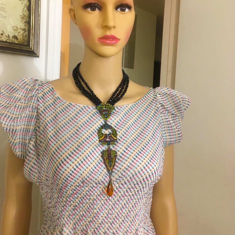 Heidi Daus Multi Swarovski Shield & Bell Necklace - image 2